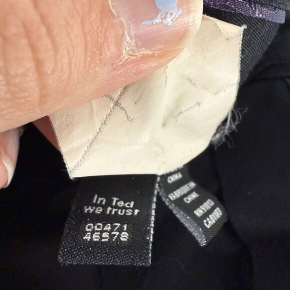 Ted Baker 100% Wool Pants Men's 35 R Black Striped Joe CT Flat Front Pockets - Picture 13 of 13